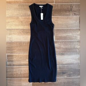 James Perse Black Ribbed Dress